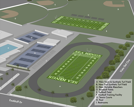Proposal for new high school synthetic turf football fields, Rendering