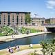  The Granary Square ‘Pops’ in London’s King’s Cross is one of the largest open-air spaces in Europe. Photograph: John Sturrock for the Guardian