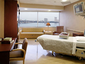 Typical Step-down Patient Room facing the St. John's River