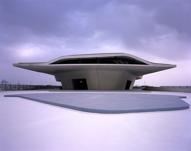 The exterior of the terminal. Image credit: Helene Binet / courtesy of Zaha Hadid Architects