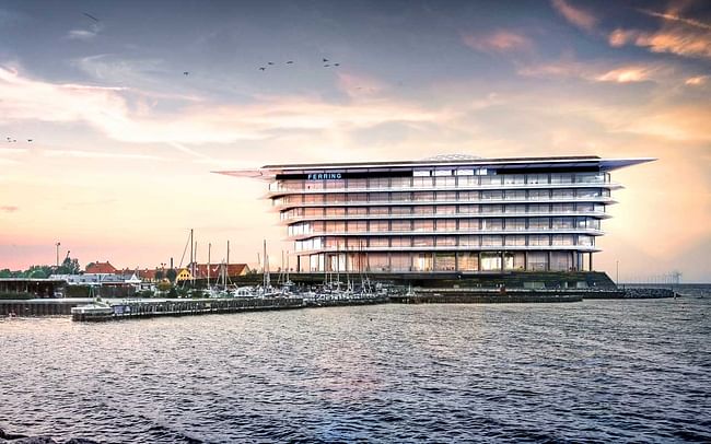 Rendering of the Foster + Partners-designed HQ for Ferring Pharmaceuticals, which just broke ground in Copenhagen. (Image via fosterandpartners.com)
