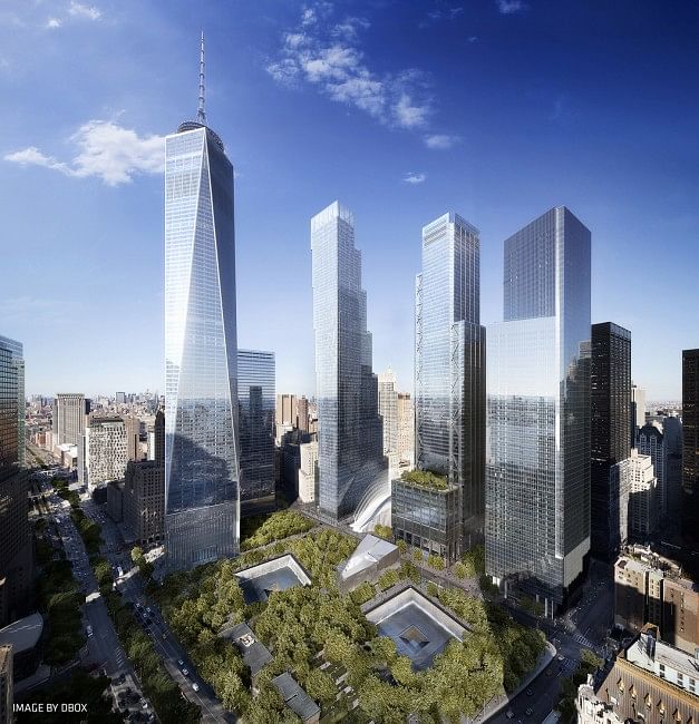 The WTC site masterplan. Credit: DBOX via Studio Libeskind