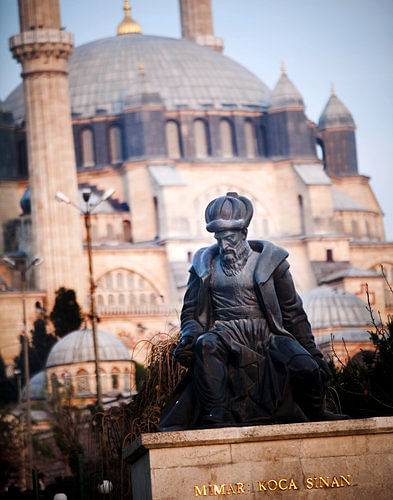 statue of Sinan. This tribute appears in front of the architect’s Selimiye Mosque photo by Piotr Redlinski for The New York Times