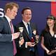 Prince Harry and British Prime Minister David Cameron with their Makidolls 