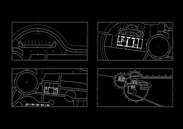 General plan of the area where is visible on white the originary fortified structure