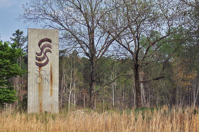 Picture of a sign near Soul City Boulevard by Soul City, North Carolina. Taken in Spring 2006 by User-Tijuana Brass
