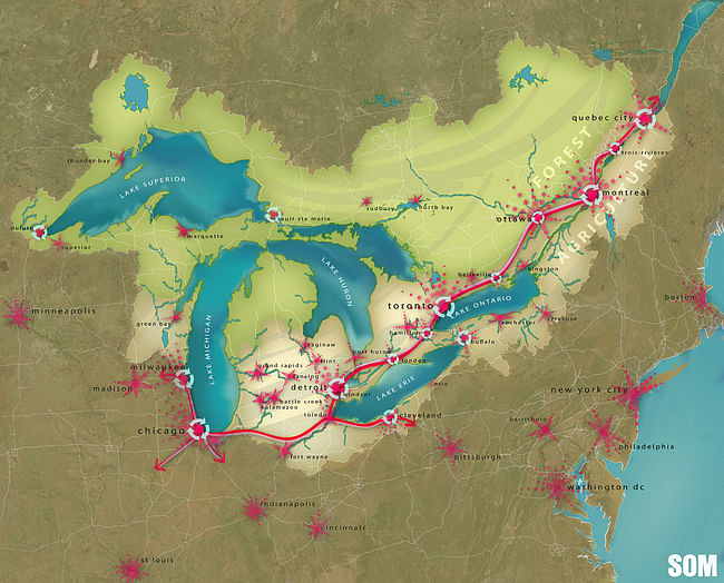 The Great Lakes Century – a 100-year Vision; Great Lakes Region, United States (Image: Skidmore, Owings and Merrill)
