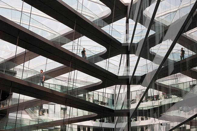 Atrium shot of adidas Laces, the new research and development building in Herzogenaurach, Germany (Photo: Werner Huthmacher)