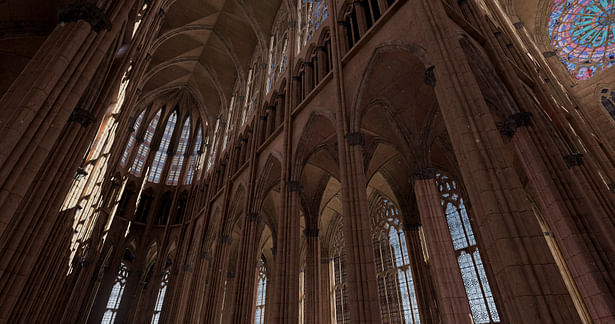 Arcade, triforium, and clerestory in choir and apse