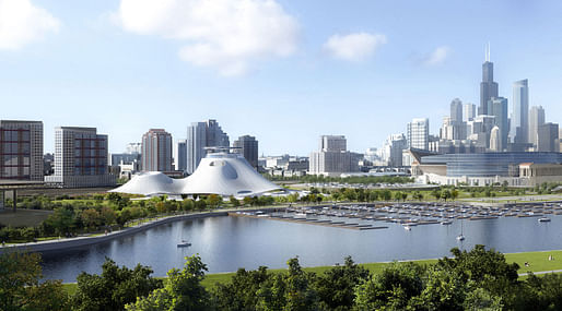 Rendering of The Lucas Museum of Narrative Art. Image via lucasmuseum.org.