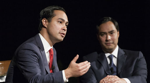 Presidential contender Julián Castro and his twin brother, Texas congressional representative Joaquin, Image courtesy Wikimedia user Lauren Gerson.
