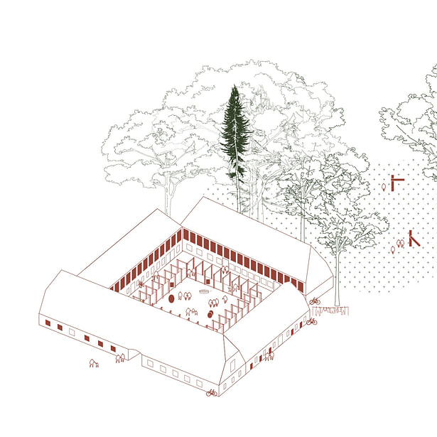 Axonometry-Dyvholmgaard-Courtyard