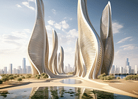 Futuristic city in the Saudi Arabian desert by VHLArchitecs