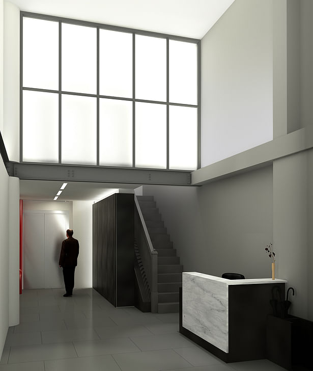 Final front lobby rendering view: A