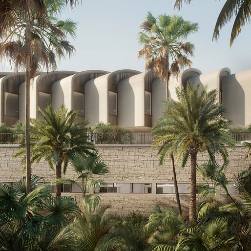 View of the Magdi Yacoub Global Heart Centre Cairo complex. All renderings courtesy of Foster + Partners.