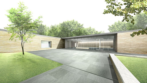 Rendering of The Frank Lloyd Wright Trust Visitor and Education Center, by John Ronan Architects.