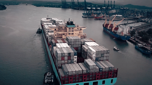 A super large container ship or a "post-Panamax," which requires the expansion of the Panama Canal. Credit: Radiant Features / the History Channel