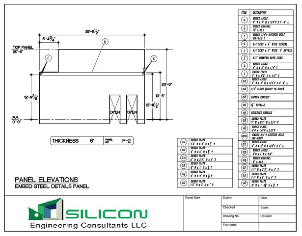 Precast CAD Drawings Kansas City - Silicon Engineering Consultants LLC