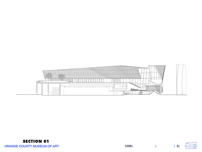 OCMA Section. Image courtesy Morphosis Architects.