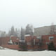 A haze shrouded Männistö Church by Juha Leiviskä in Kupio, Finland.