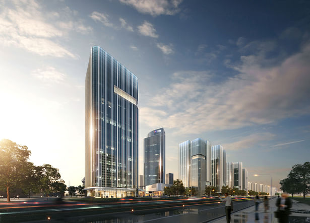 View of Bank Towers along Qunxian Middle Road