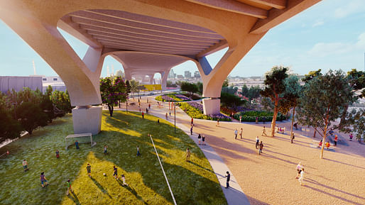 Rendering of the planned park. Image: Hargreaves Jones Landscape Architecture