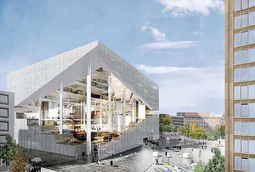 Rendering of the OMA-designed Axel Springer digital media center for Berlin. (Image: Axel Springer/OMA via bloomberg.com)