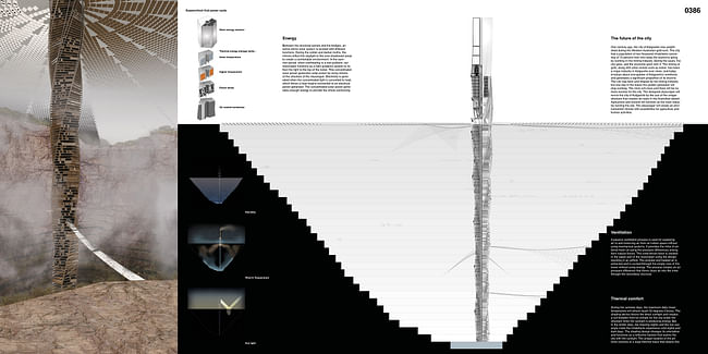 Honorable Mention: Skyscraper For Open Pit Mines / Sacha Cudré-Mauroux, Nils Hayoz, Bart Oosterhoff, Thomas Wenzel (Switzerland)