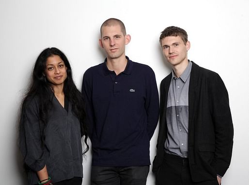 The curatorial team of the British Pavilion for the 2016 Venice Biennale: Shumi Bose, Jack Self, Finn Williams. Credit: British Council