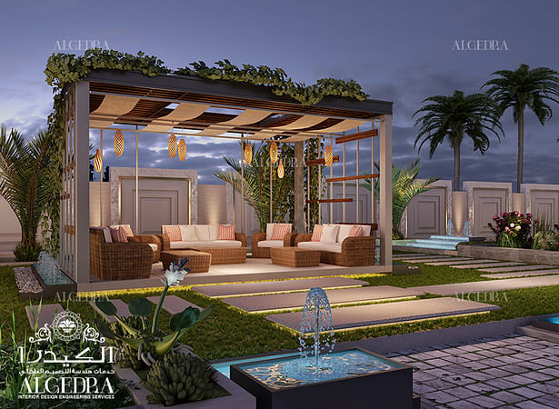 Pergola design in private garden