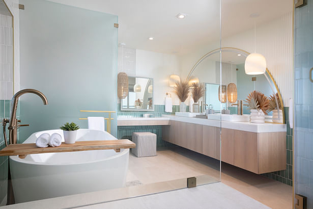Master Bathroom Design - Contemporary Coastal Florida Keys Home by DKOR Interiors