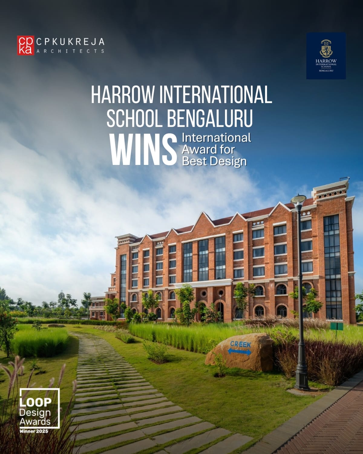 Harrow International School Bengaluru Receives Global Recognition at LOOP Design Awards 2025 | CP Kukreja Architects
