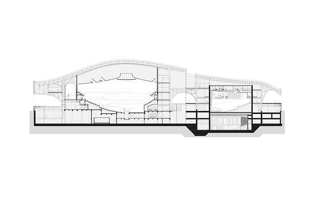 The Concert Hall (1981 seats)is a performance space 'in the round'. In this space the largest double organ in Asia will be assembled. The Recital Hall with 434 seats (on right side) with its asymmetrical layout.