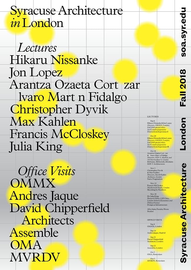 Syracuse Architecture - London Lecture Series. Poster design: Common Name.