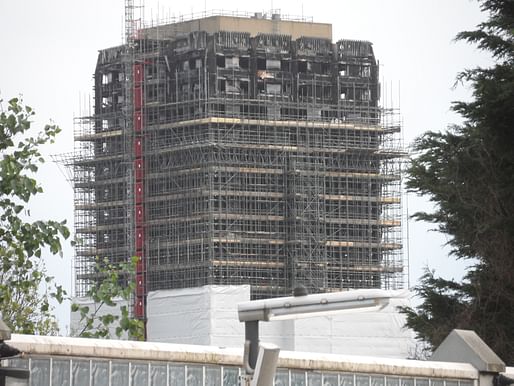 View of the Grenfell tower in the aftermath of the building’s tragic fire. Image courtesy of Wikimedia user Carcharoth.