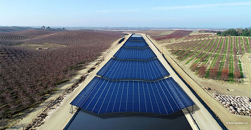 A rendering of a solar-covered canal shows what Project Nexus could look like. Image by Solar AquaGrid