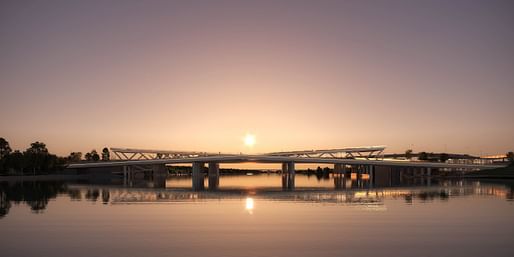 Interlocking bridge design in Washington, D.C. by OMA and OLIN. Image: Luxigon / OMA.