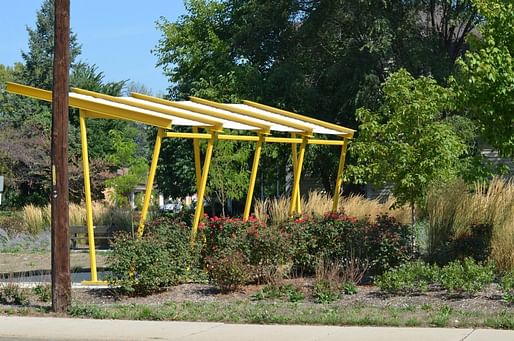 The Highland Community Greenspace Shade Structure in Indianapolis, IN. Image courtesy Donna Sink