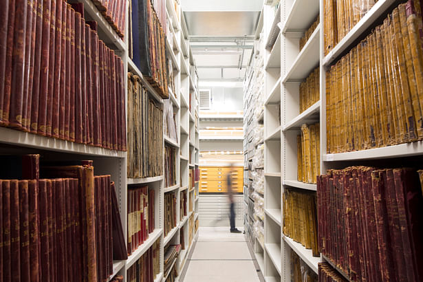 Document storage within the climate-controlled collection room