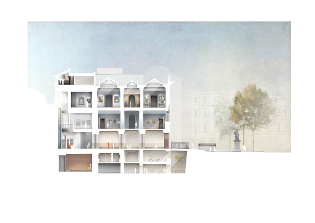 Proposed section of remodel of NPG by Jamie Fobert Architects
