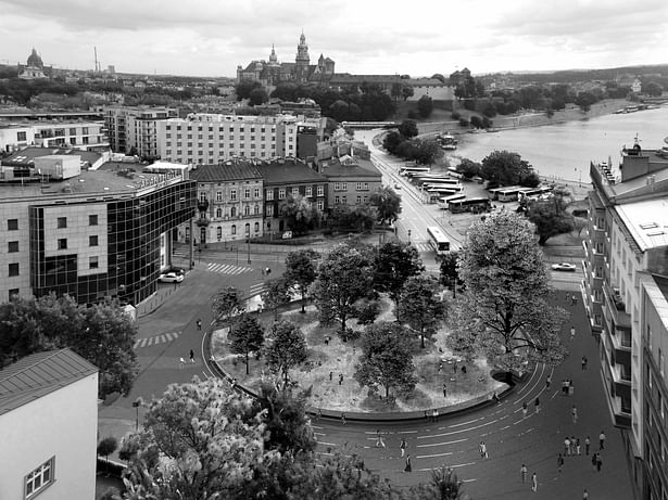 Kossak Square - aerial view Authors: ngo + pasierbiński