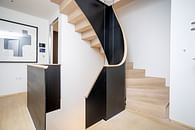 Zig zag stairs with steel sheet balustrade - London