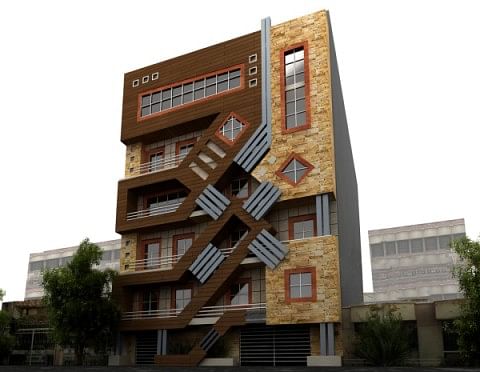 Building facades of residential project 'phenomenon Negarestan