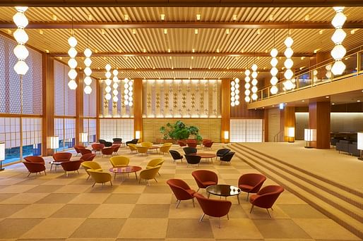 The lobby of the newly opened Okura Tokyo recreates memories of the original, demolished Hotel Okura. Photo: Okura Hotels & Resorts/Facebook