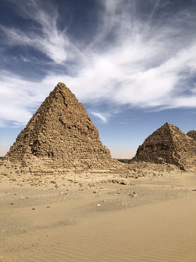 Nuri, Sudan: Royal pyramids of the ancient kingdom of Kush threatened by environmental factors require renewed management strategies and conservation interventions to prevent further deterioration. Pictured: Naptan King Aspelta's pyramid of Nuri, Sudan. Image courtesy WMF.