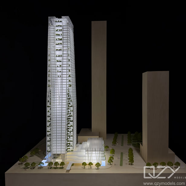 Guangdong Construction Engineering Building Conceptual Model Illuminated 