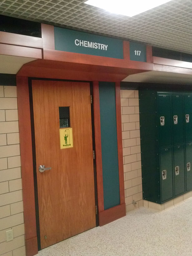 Completed threshold at a chemistry classroom