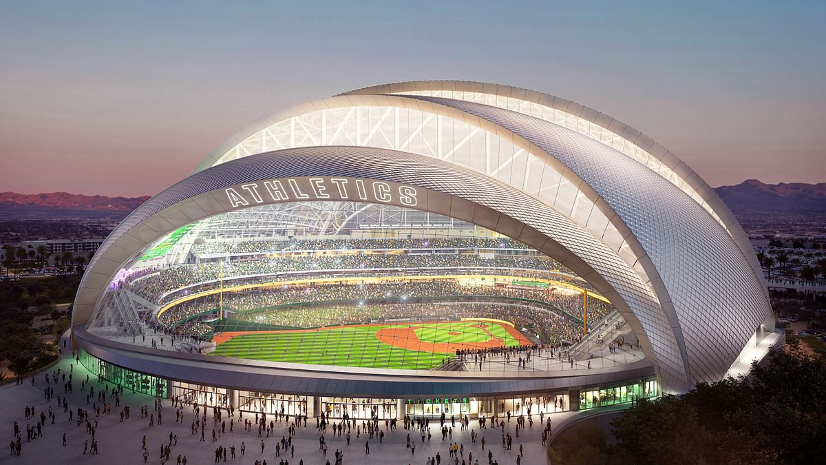 BIG and HNTB update renders for Las Vegas A's stadium ahead of groundbreaking