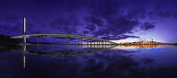 Champlain Bridge - Panoramic view