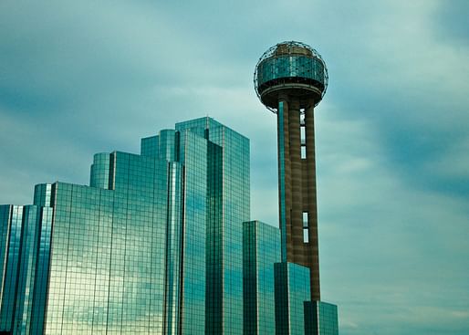 Welton Becket's Reunion Tower from 1978. Image courtesy of Wikimedia user Batrak.
